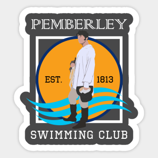 Pemberley Swimming Club Est. 1813 - Pride and Prejudice WHITE Sticker